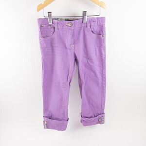 Mini Boden Croppped Denim Jeans Cuffed Lavender Purple Colorful Girls Sz 9Y‎